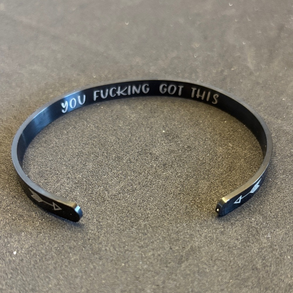 💕3/21💕Motivational Black Cuff Bracelet